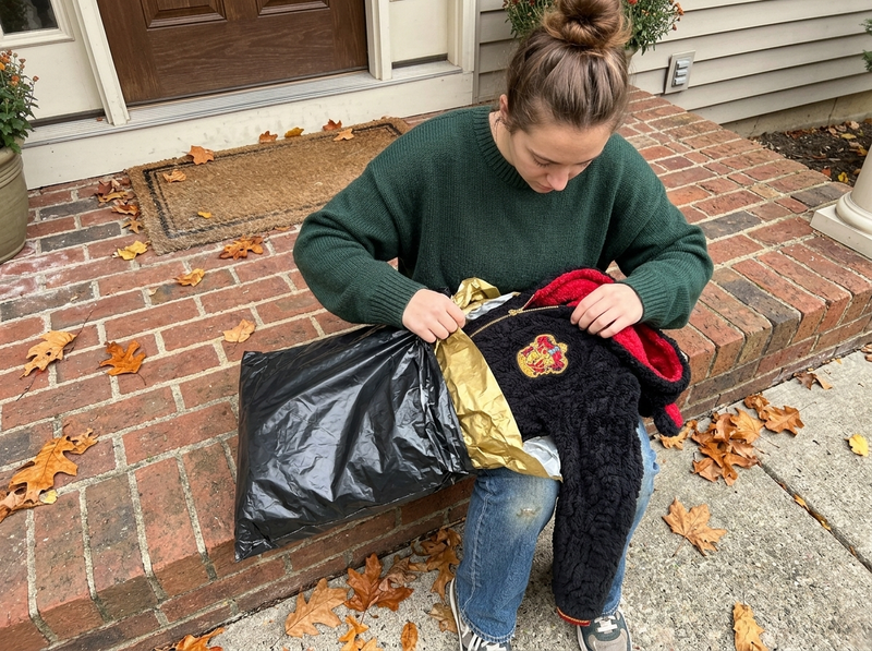 Opening the package on the doorstep
